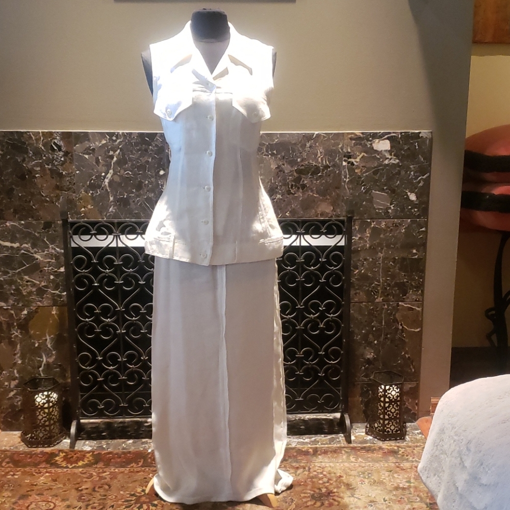 Long Linen Skirt / Vest set